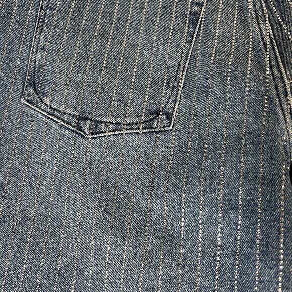 Good American Good Ease Rhinestone Embellished Wide Leg Jeans Womens 4/27 - Picture 10 of 12